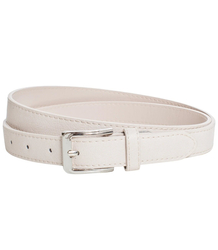 Smooth women's eco leather belt with silver buckle 2.3 cm