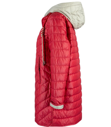 Warm women's transitional jacket, detachable hood, Quilted LAURA