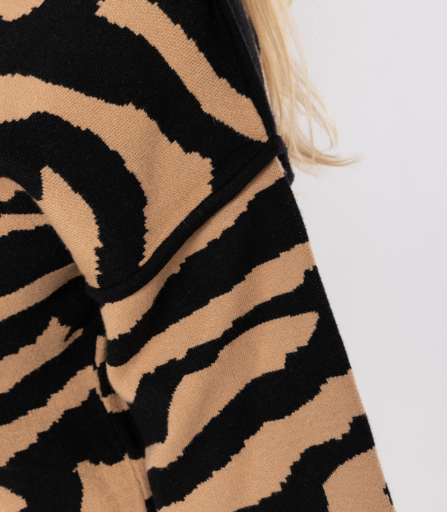 Trapeze Patterned Knit Dress TWIGGY