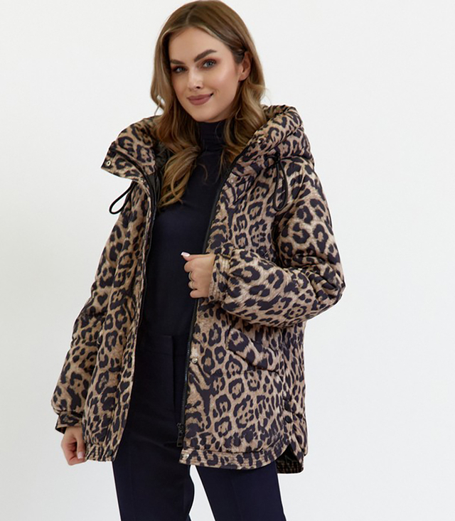 Women's quilted winter jacket with hood KORNELIA