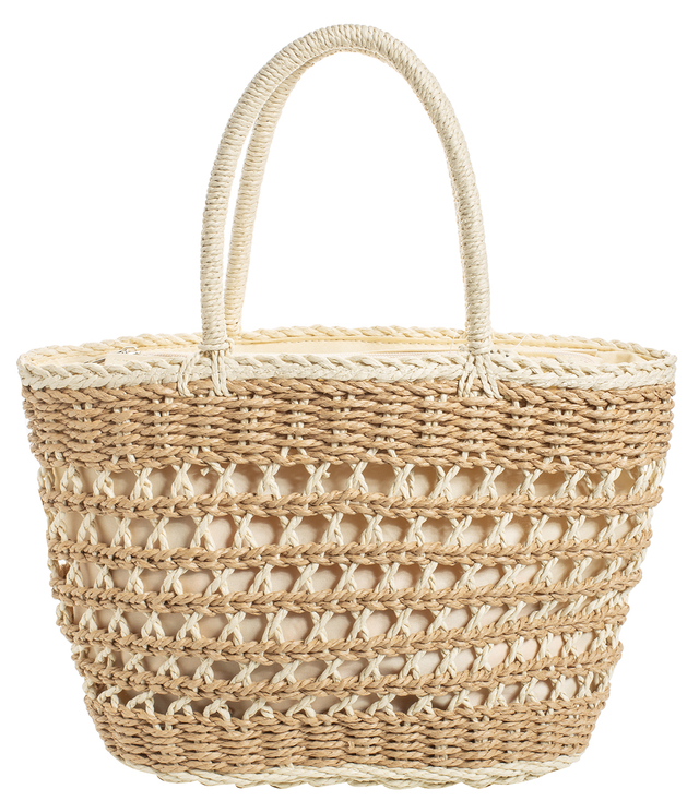 Medium basket, summer bag, stiff woven handbag