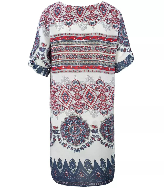 Mini summer tunic dress, oriental viscose