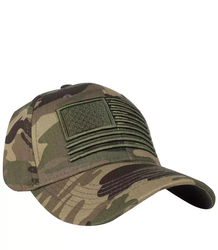 Baseball cap decorated with embroidered flag