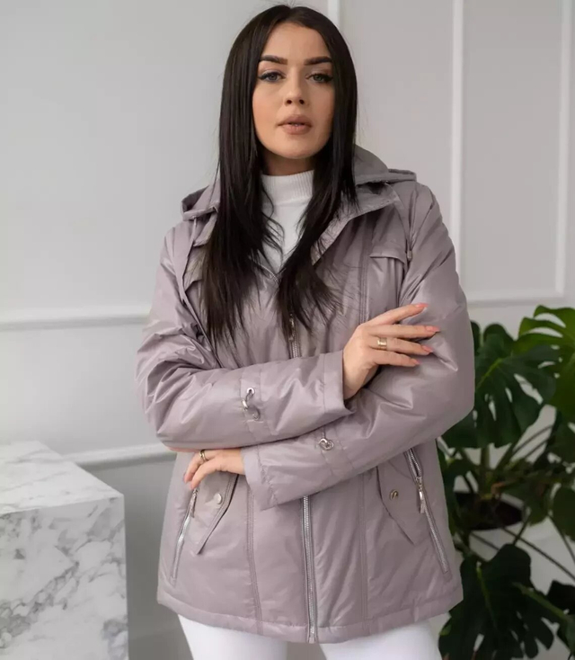 Women's transitional spring hooded jacket LUIZA