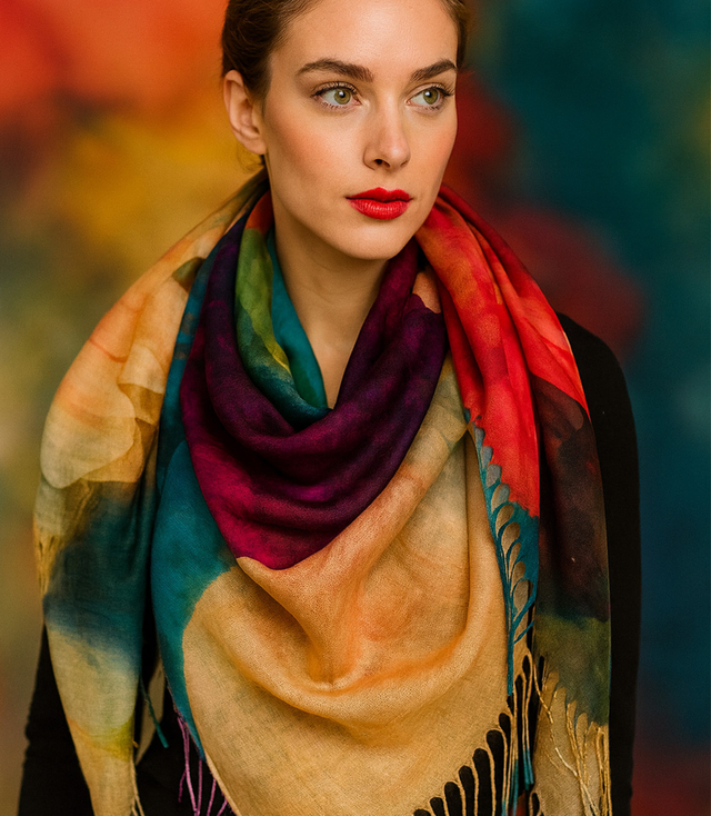 Kwiatowa chusta damska lekka – elegancka apaszka 100x100