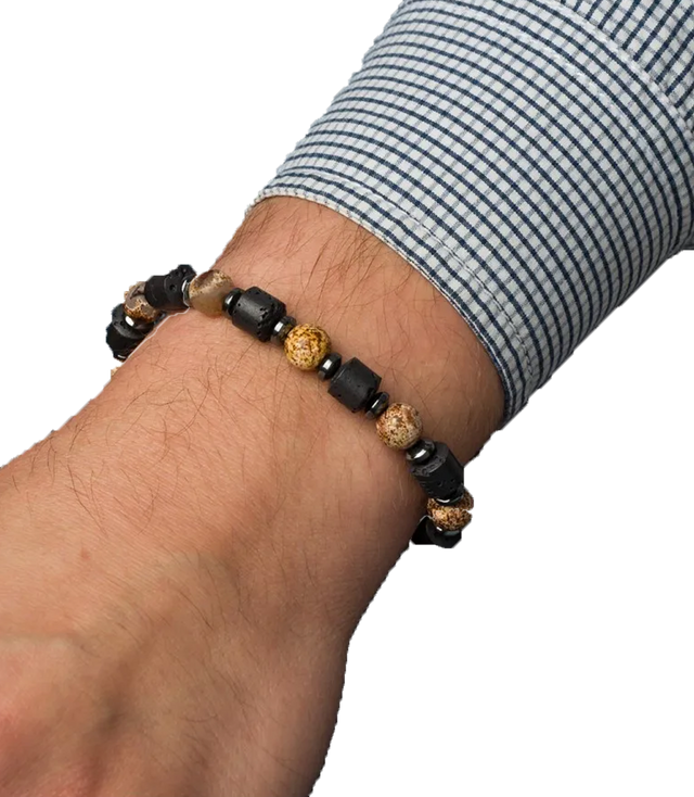 Men's bracelet with natural stones