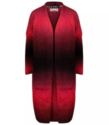 Long cardigan thick colorful ombre sweater