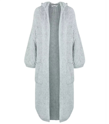 Long warm cardigan sweater thick weave VALERIA