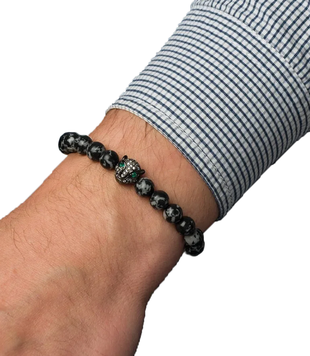 Men's bracelet with natural stones