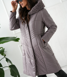 Long elegant quilted insulated women's winter coat MARIA