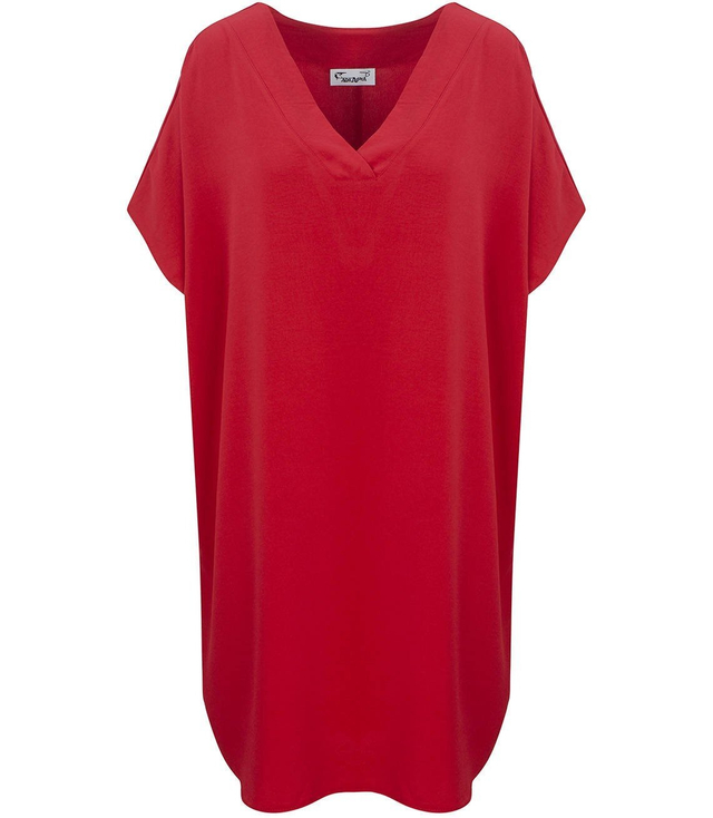 Smooth, loose and comfortable basic mini tunic dress