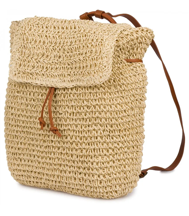 Backpack boho braided straw summer stylish for summer 