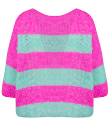 Colorful sweater with striped bow wool VIVIENE