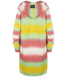 Długi GRUBY sweter KARDIGAN bufiasty Rękaw