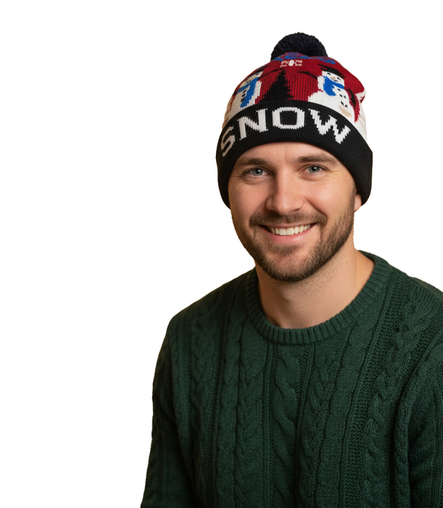 Winter Christmas hat with pom-pom - perfect for preze