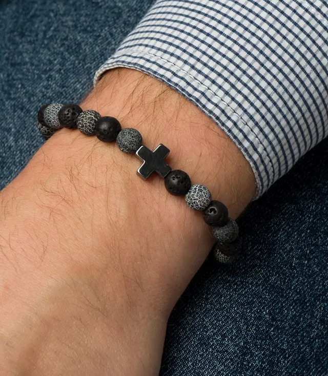 Men's bracelet with natural stones