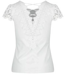 Blouse short sleeve lace shirt IRMA