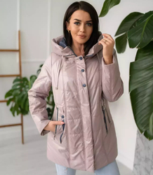Women's transitional jacket with a quilted hood IZA