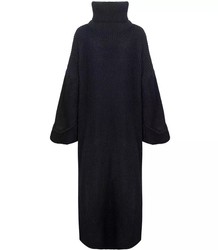 Ribbed MAXI turtleneck sweater dress