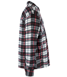 Warm fleece checked men's shirt insulated with faux fur