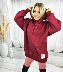 Warm, smooth oversize hooded sweatshirt JANET