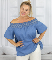 Spanish blouse with embroidery and loose bottom SOLENE