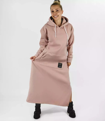 Ciepła bluza damska dresowa Oversize Sukienka Bawełniana Kaptur