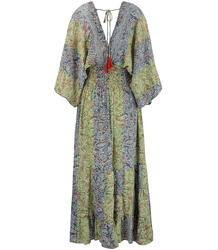 Long, airy dress in ethnic hippie style, Indian patterns SHANTI