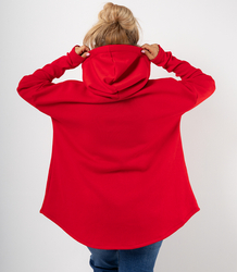 Women's sweatshirt with longer back and ribbed hem VERONICA