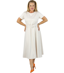 Classic strapless dress flared midi ELISE