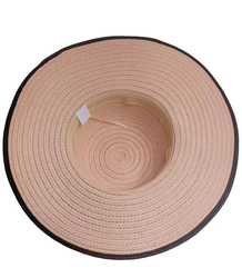 Elegant women's straw hat with a ribbon