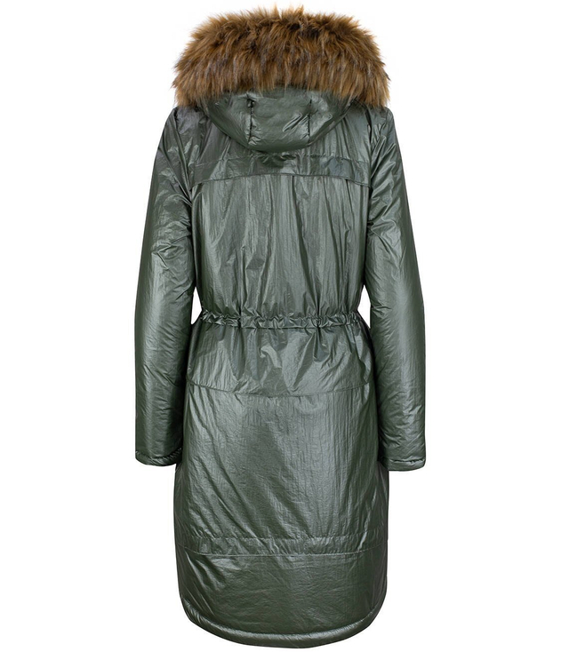 Warm metallic winter parka coat