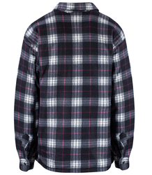 Warm fleece checked men's shirt insulated with faux fur