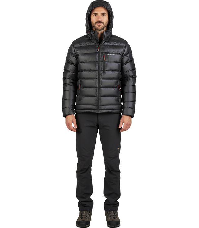 Men's winter quilted jacket with hood 