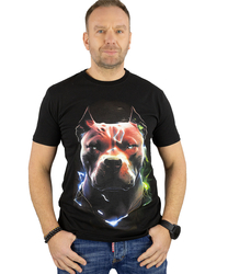 Męski t-shirt koszulka krótki rękaw z nadukiem z psem