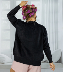 Krótki kardigan sweter rozpinany z puszystej dzianiny "COCO CHIC"