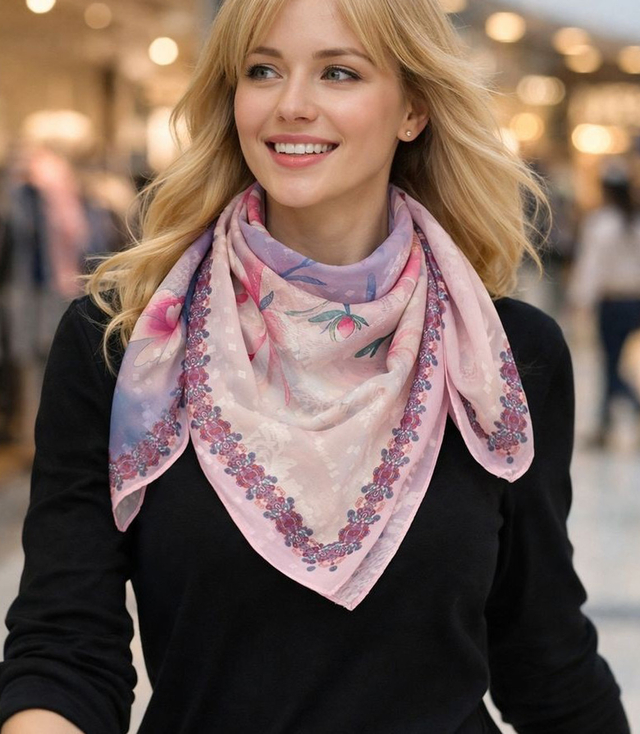 Elegant women's scarf with an insane 70x70 pattern
