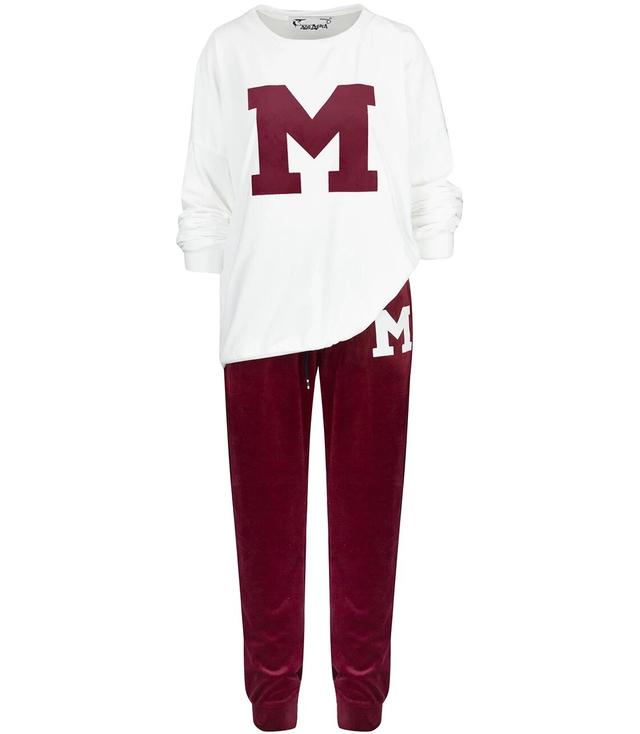 Women's velor tracksuit set Warm M MIA print