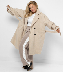 Women's TEDDY boucle fabric bear coat