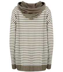 Women's striped sweater with hood warm loose MIRIAM