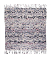 Wavy delicate pattern scarf with tassels
