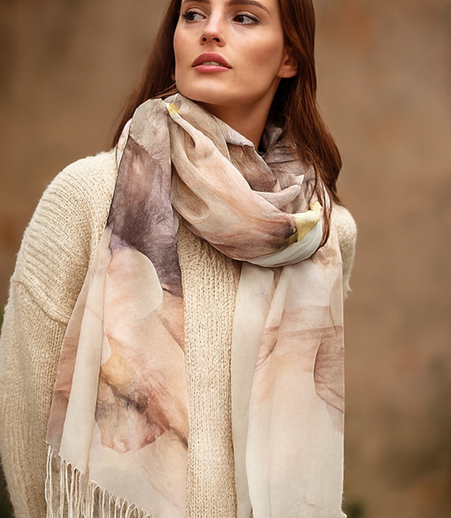 Women's floral pattern scarf 180x70