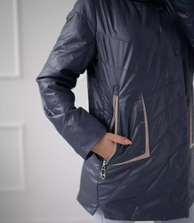 Women's transitional jacket with a fashionable hood MAGDA
