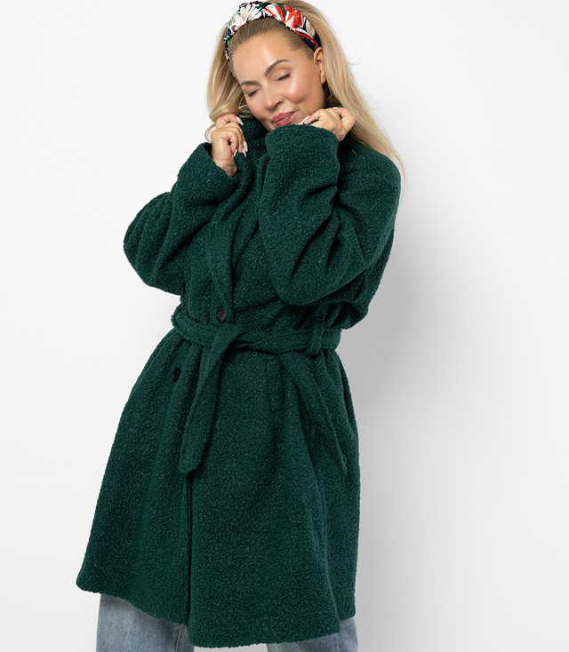 Women's TEDDY boucle fabric bear coat