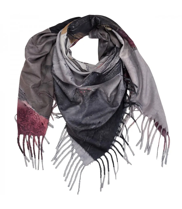 Square shawl scarf for women with tassels AGRAFKA