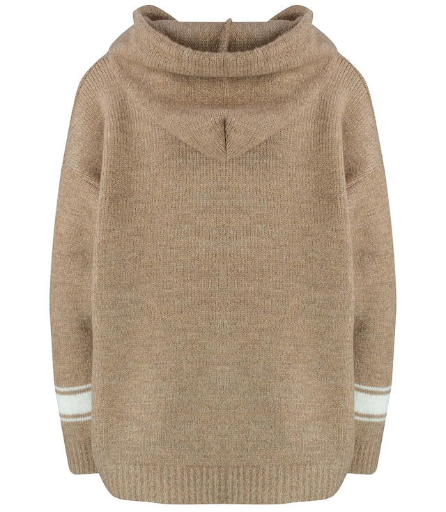 Warm women's sweater with a hood and the letter A Alicja