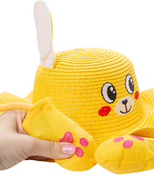 Children's hat with a dog's face and lifting ears