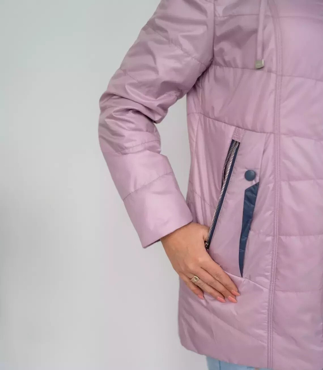 Women's transitional jacket with a quilted hood IZA