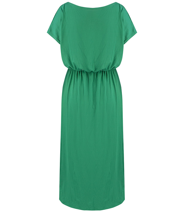 Long, smooth maxi dress with elastic band and string DAFNY