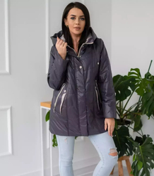 Women's transitional jacket with a quilted hood IZA